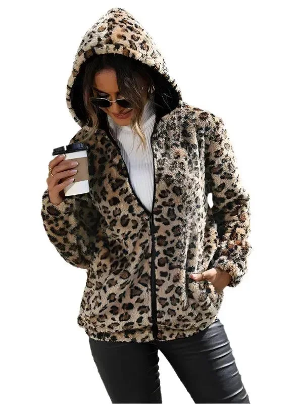 Online Boutiques Affordable Cozy Wild Hooded Women Fleece Jacket