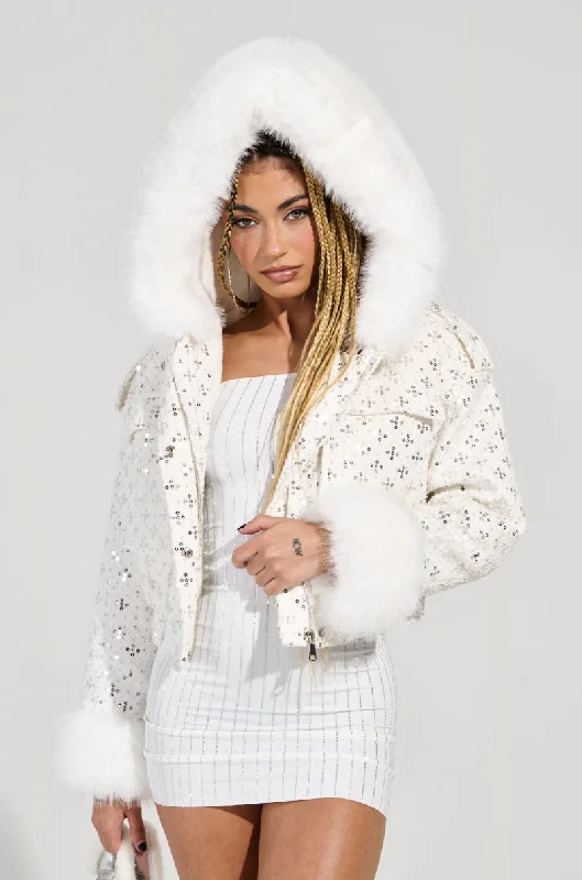 Athleisure Wear SNOWBIRD FUR TRIM PUFFER