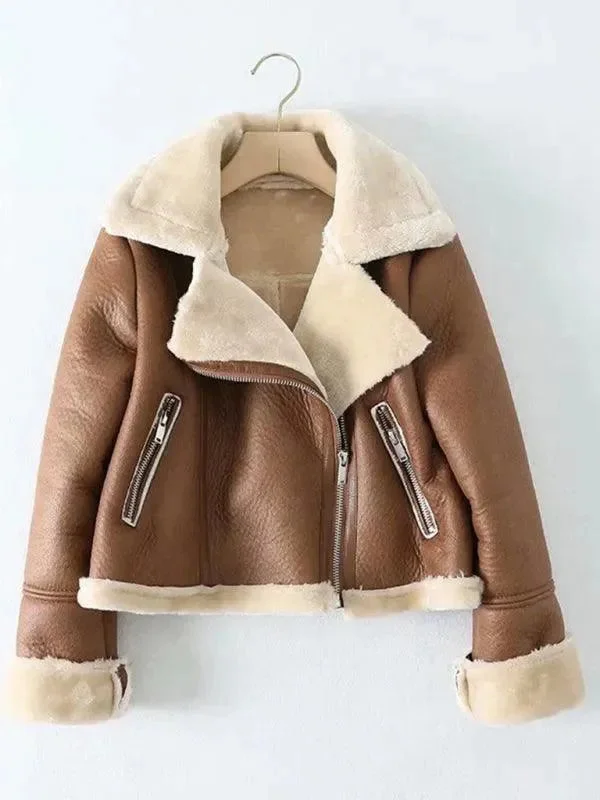 Online Impressions Boutique Motorcycle Short Fur Winter Jacket