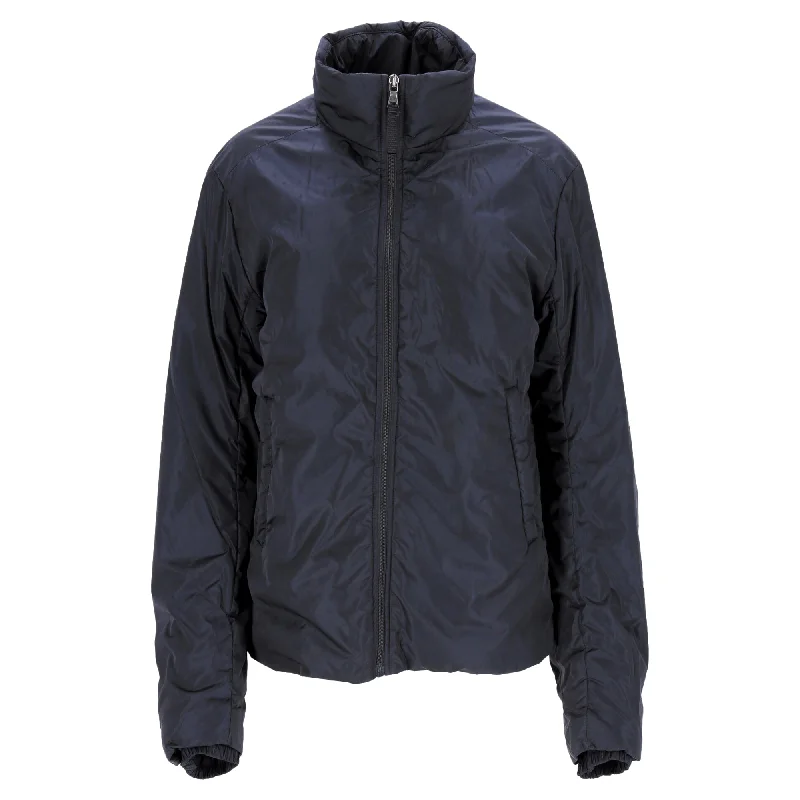 Women's Clothing Brands Prada Padded Down Jacket in Navy Blue Nylon