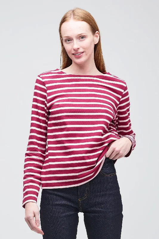 Street Style Fashion Women's Breton - Burgundy/Ecru