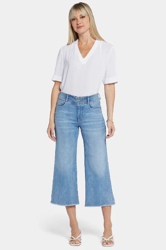 Evening Elegance Brigitte Wide Leg Capri Jeans - Corfu