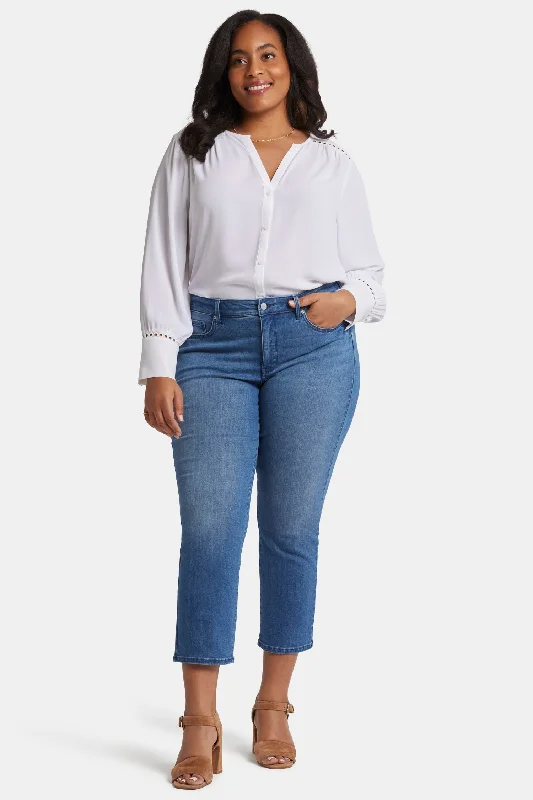 Boutique Styles Marilyn Straight Ankle Jeans In Plus Size - Blue Island