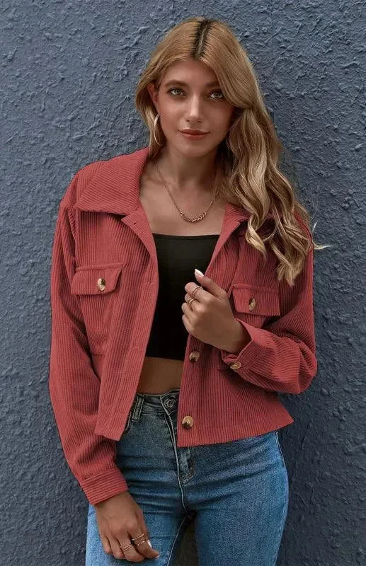 Day-To-Night Styles Women's Corduroy Trucker Jacket