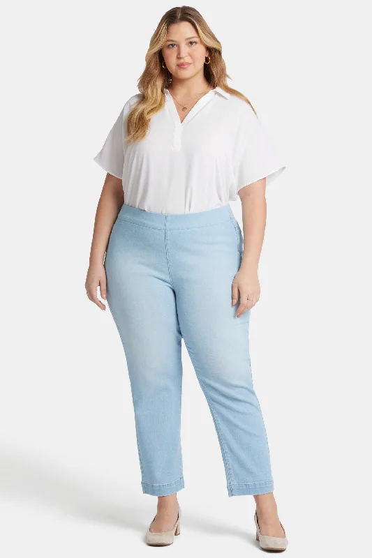 Effortless Chic Apparel Bailey Relaxed Straight Ankle Pull-On Jeans In Plus Size - Santorini