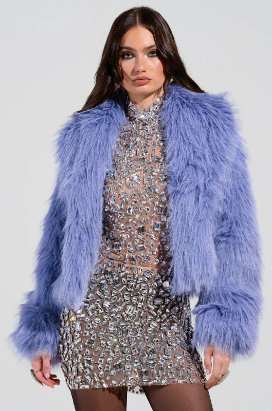 Chic And Comfortable I SEE LONDON FAUX FUR JACKET