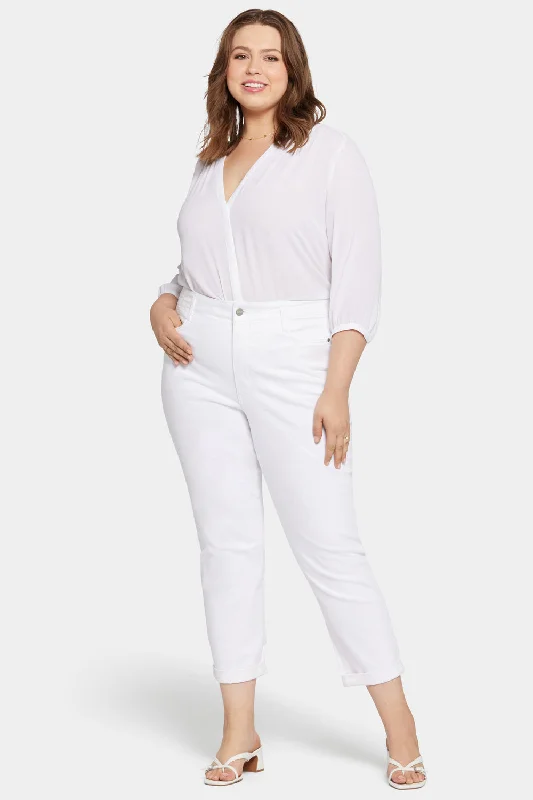 Trendy Street Style Margot Girlfriend Jeans In Plus Size - Optic White