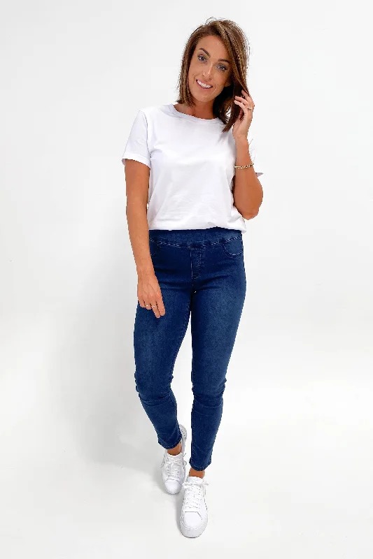 Wardrobe Essentials Wakee Denim Moxy Pull On Jean Dark Blue