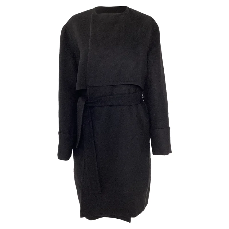 Vibrant Styles Hermès Double Coat with Belt in Black Cashmere