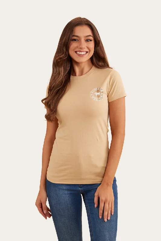 Season Sale Signature Bull Flag Womens Classic Fit T-Shirt - Dark Sand