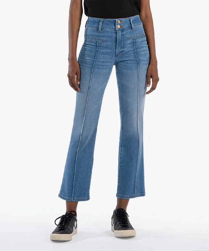 Effortless Everyday Wear Kelsey High Rise Ankle Flare Jeans In Quality