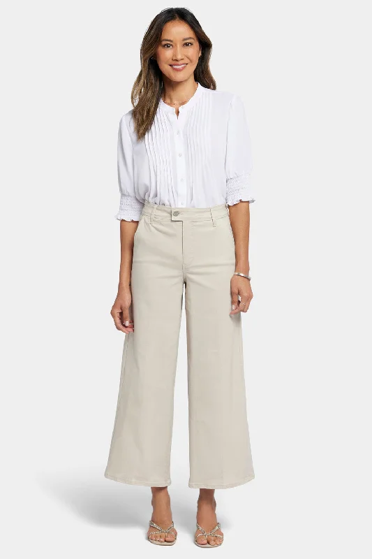 Online Impressions Boutique Mona Wide Leg Trouser Ankle Jeans  - Feather