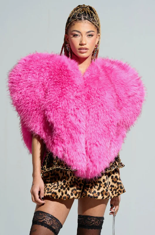 Chic Casual Style STAR CROSSED LOVER FAUX FUR HEART VEST